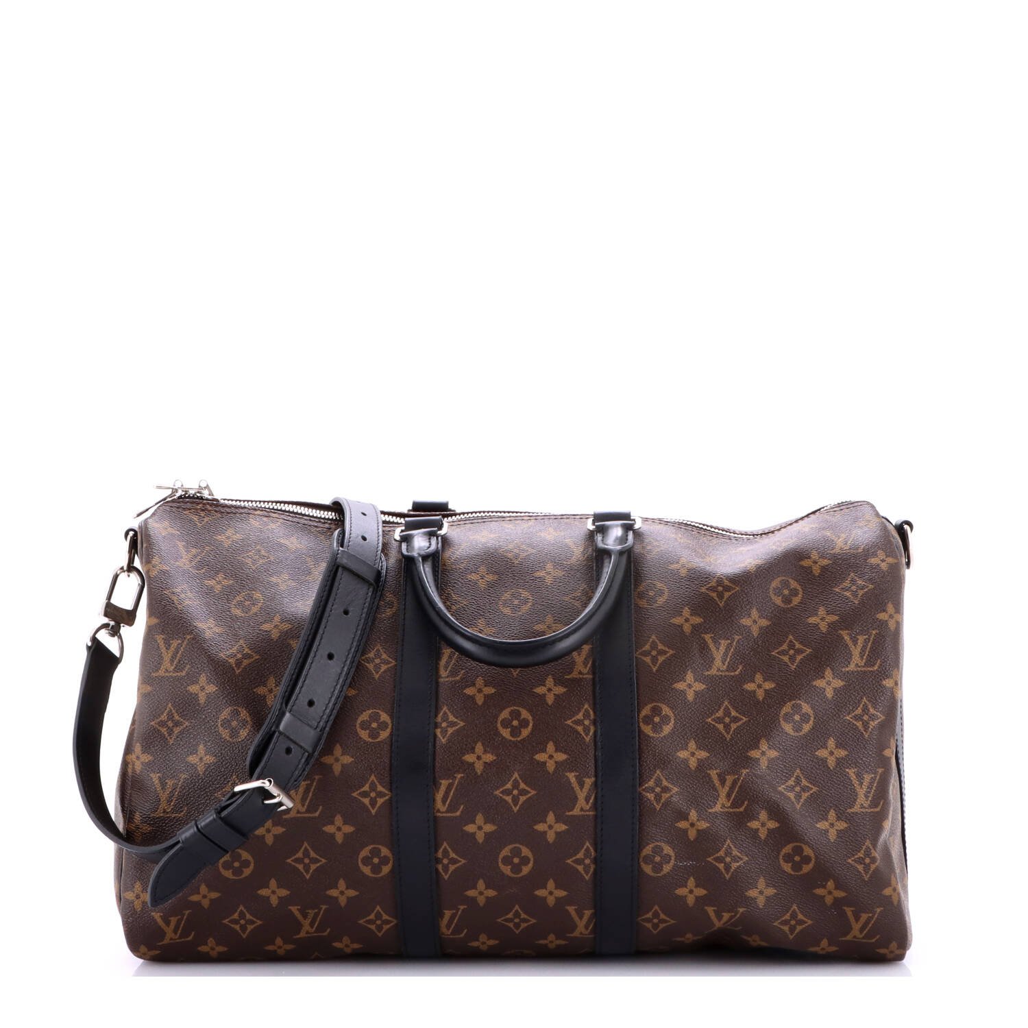 Keepall Bandouliere Bag Macassar Monogram Canvas 45