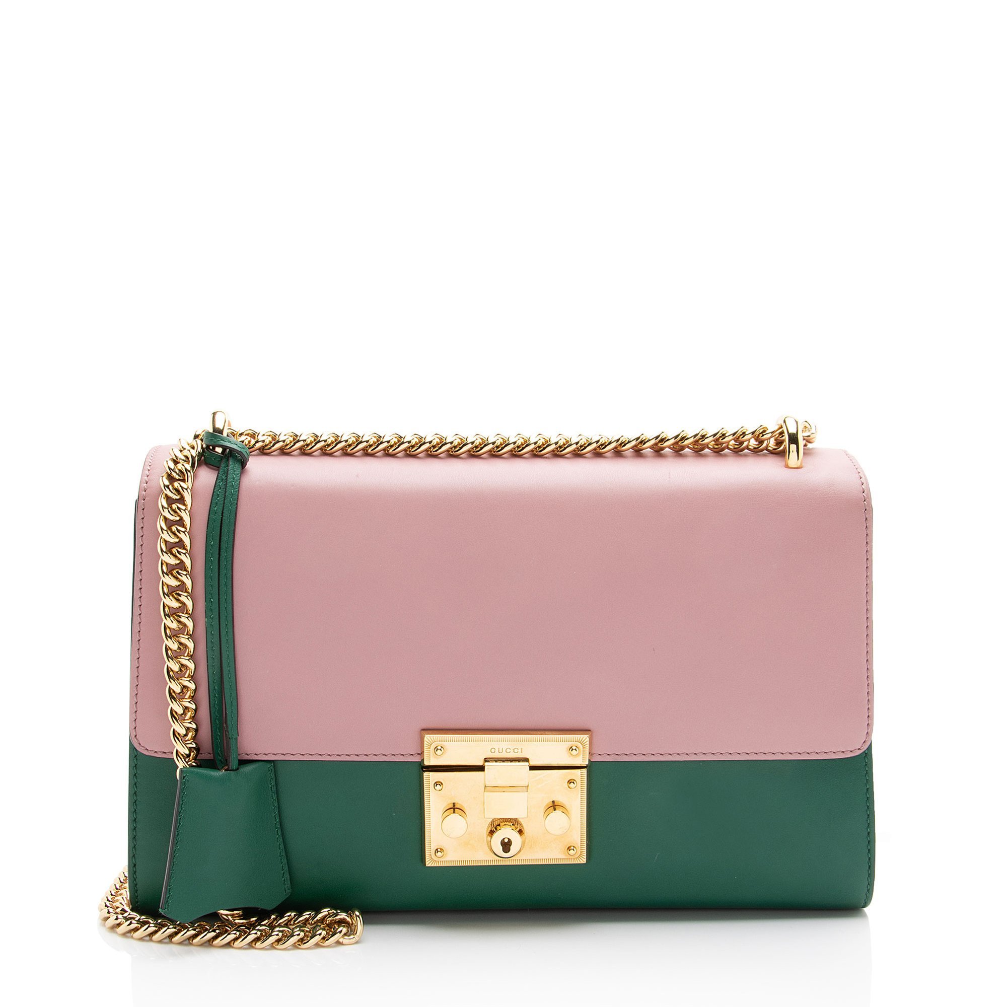 Padlock leather handbag