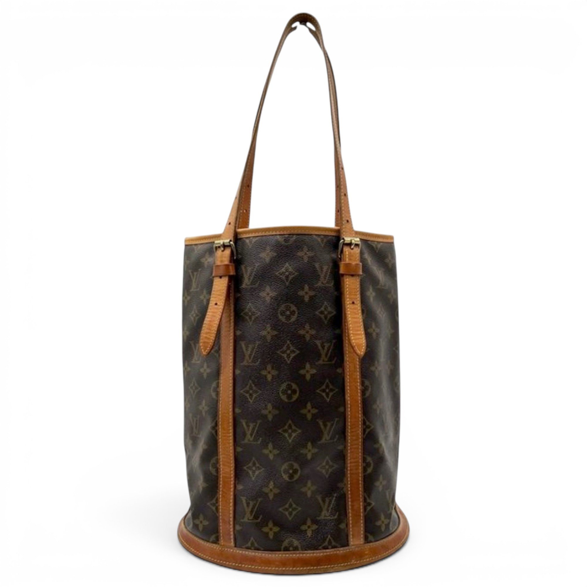 Bucket leather handbag
