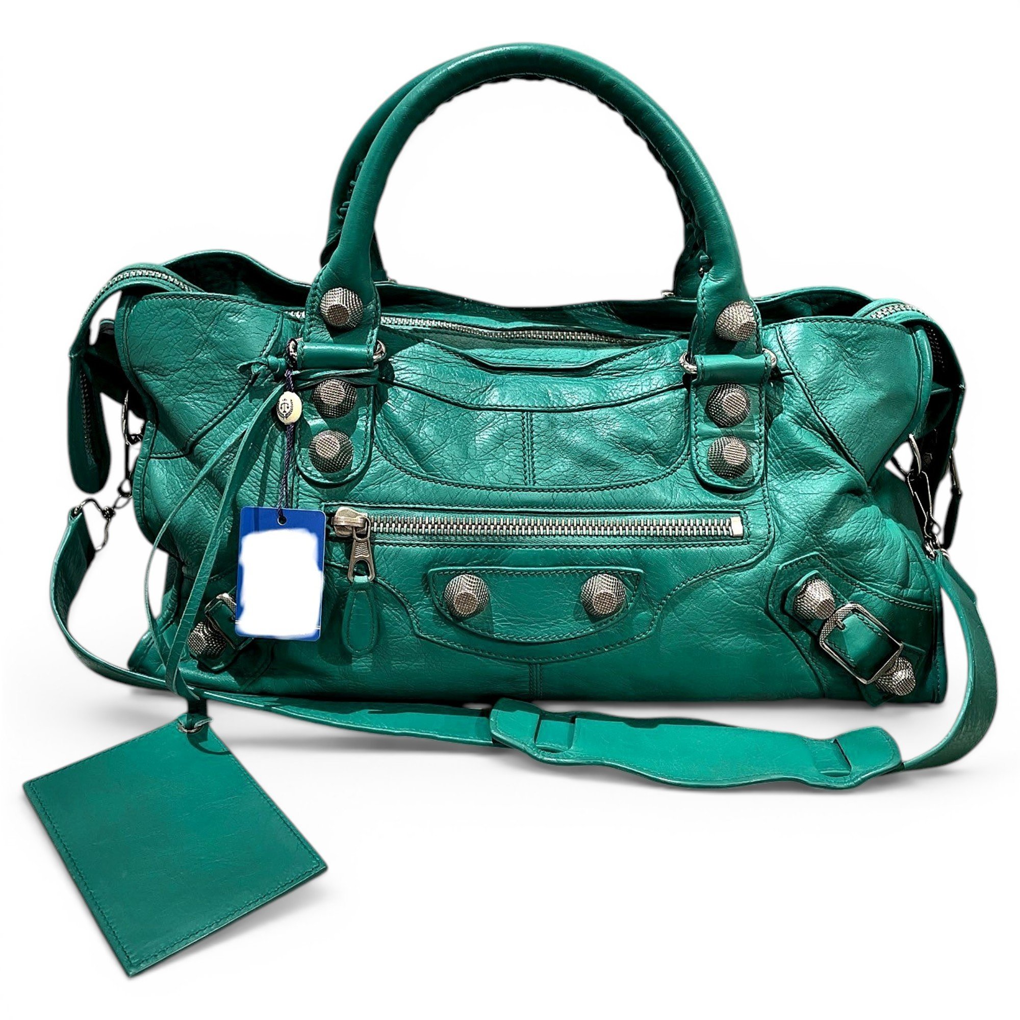 City leather handbag