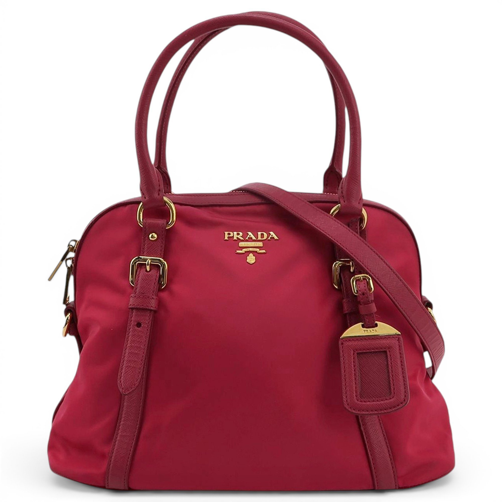 Double leather handbag