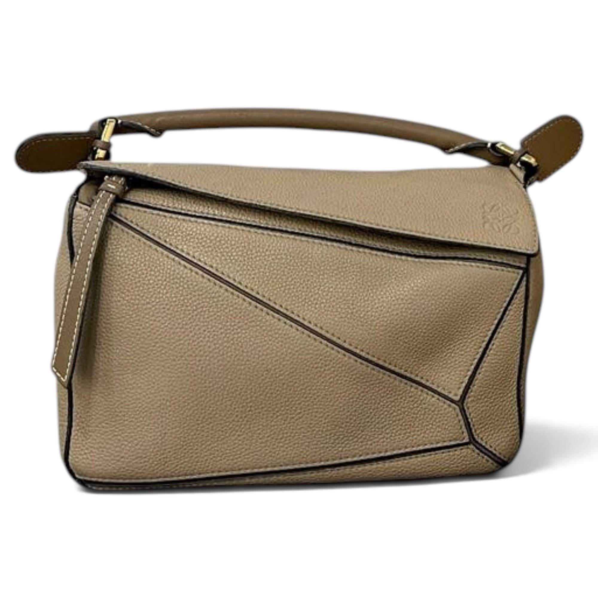 Puzzle leather handbag