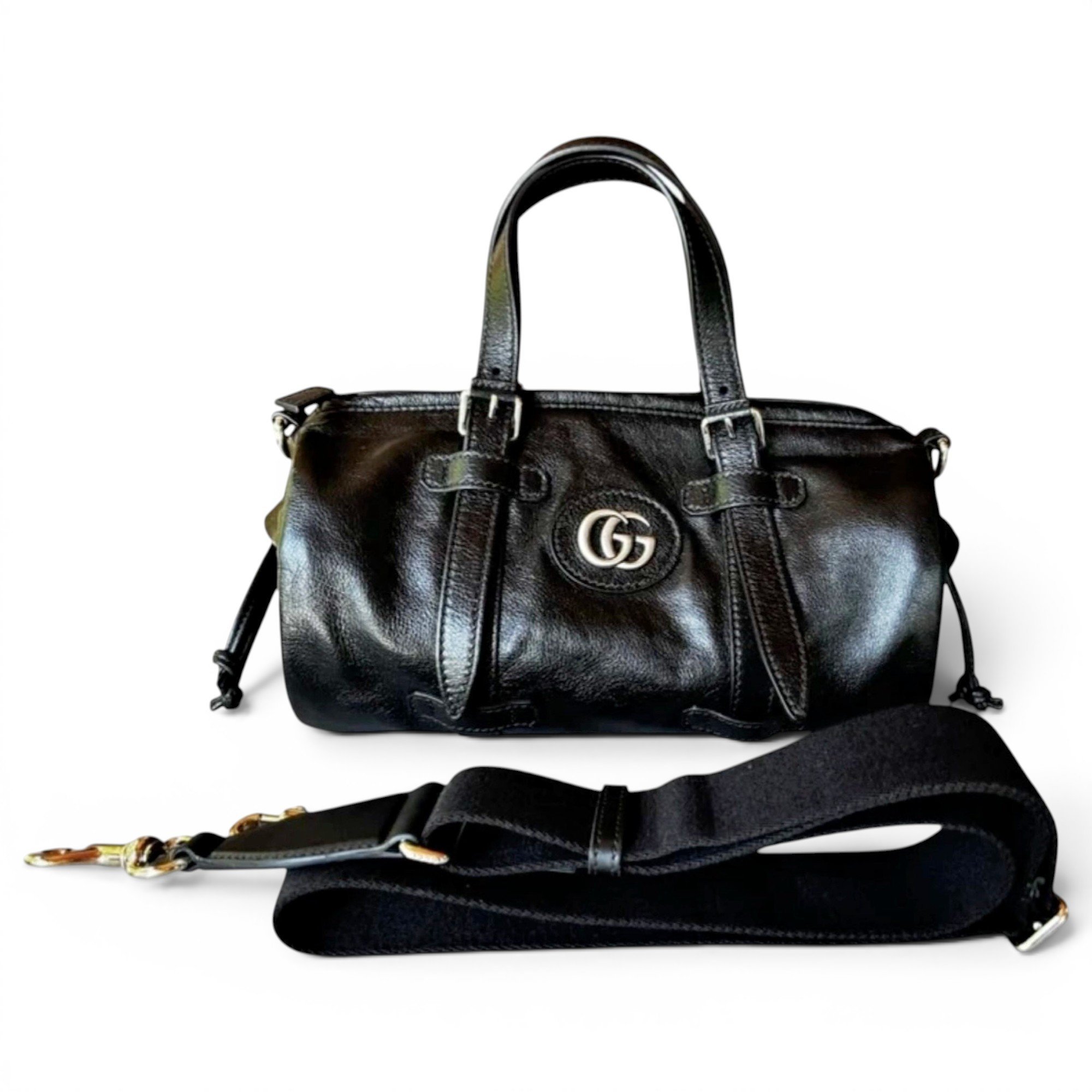 Boston leather bowling bag