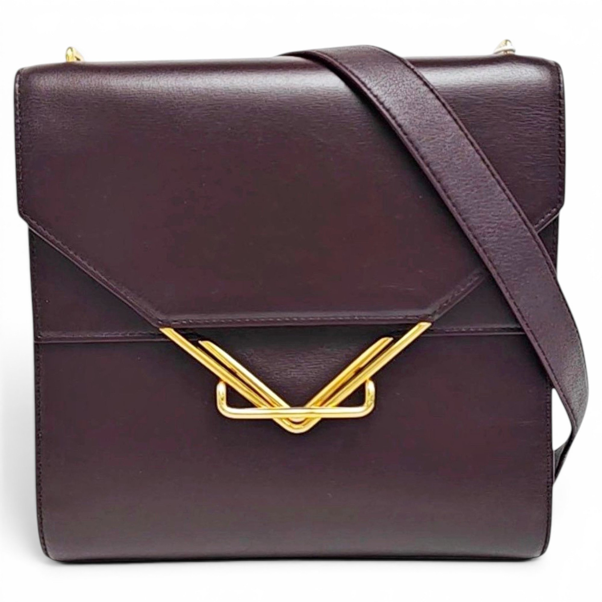 Clip leather crossbody bag