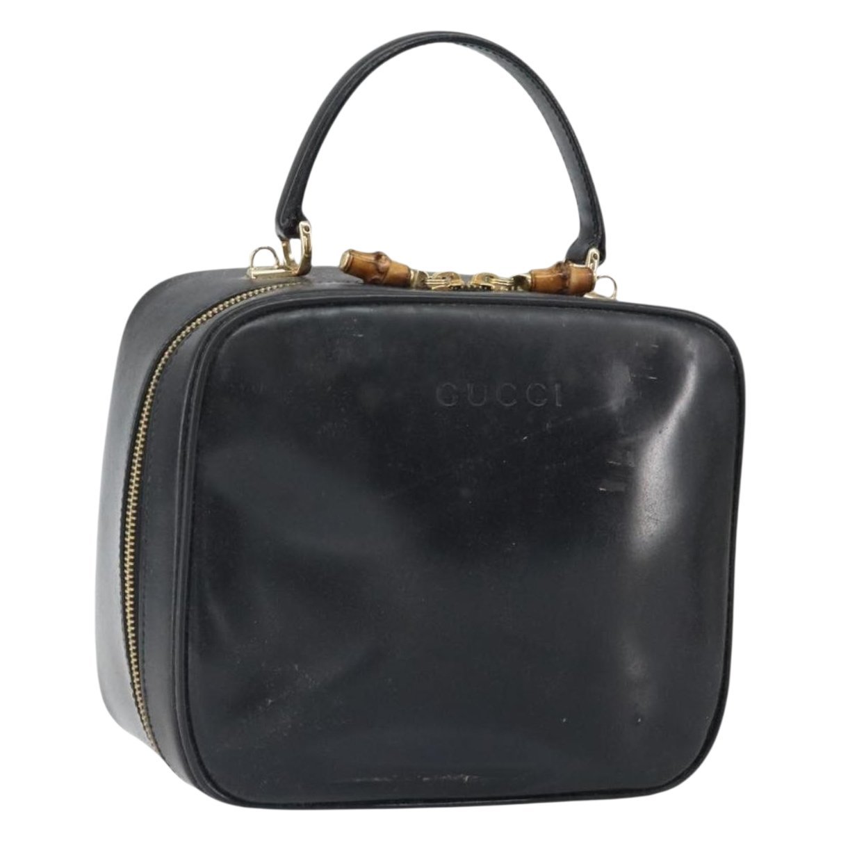 Bamboo patent leather handbag