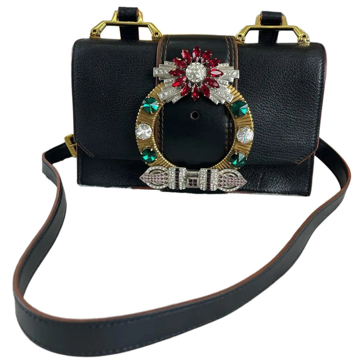 Miu Lady leather crossbody bag