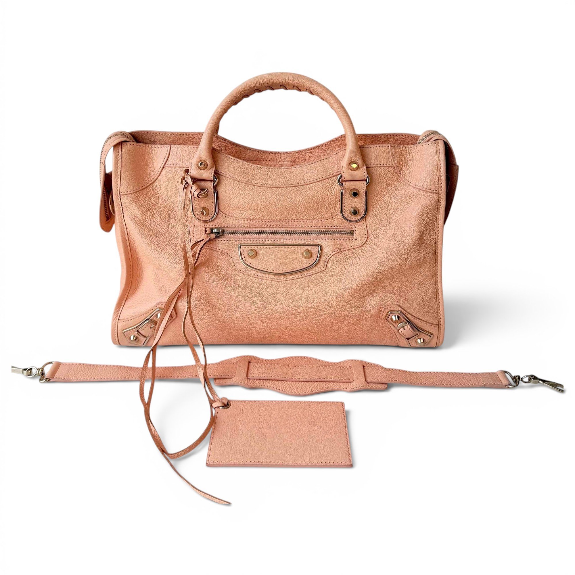 City leather handbag