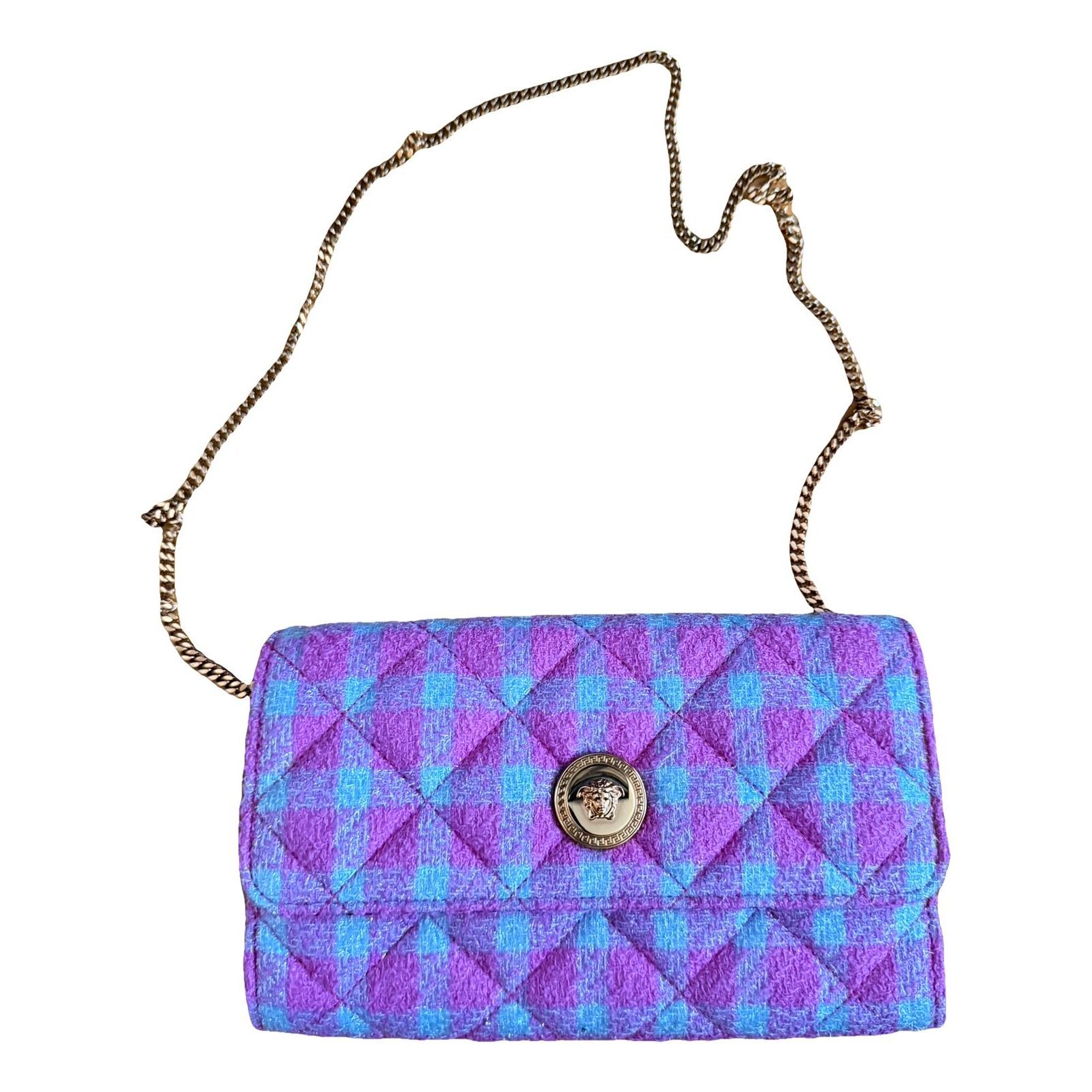 Tweed clutch bag
