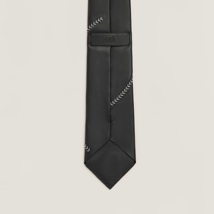 Noir Cuir Baseball Tie