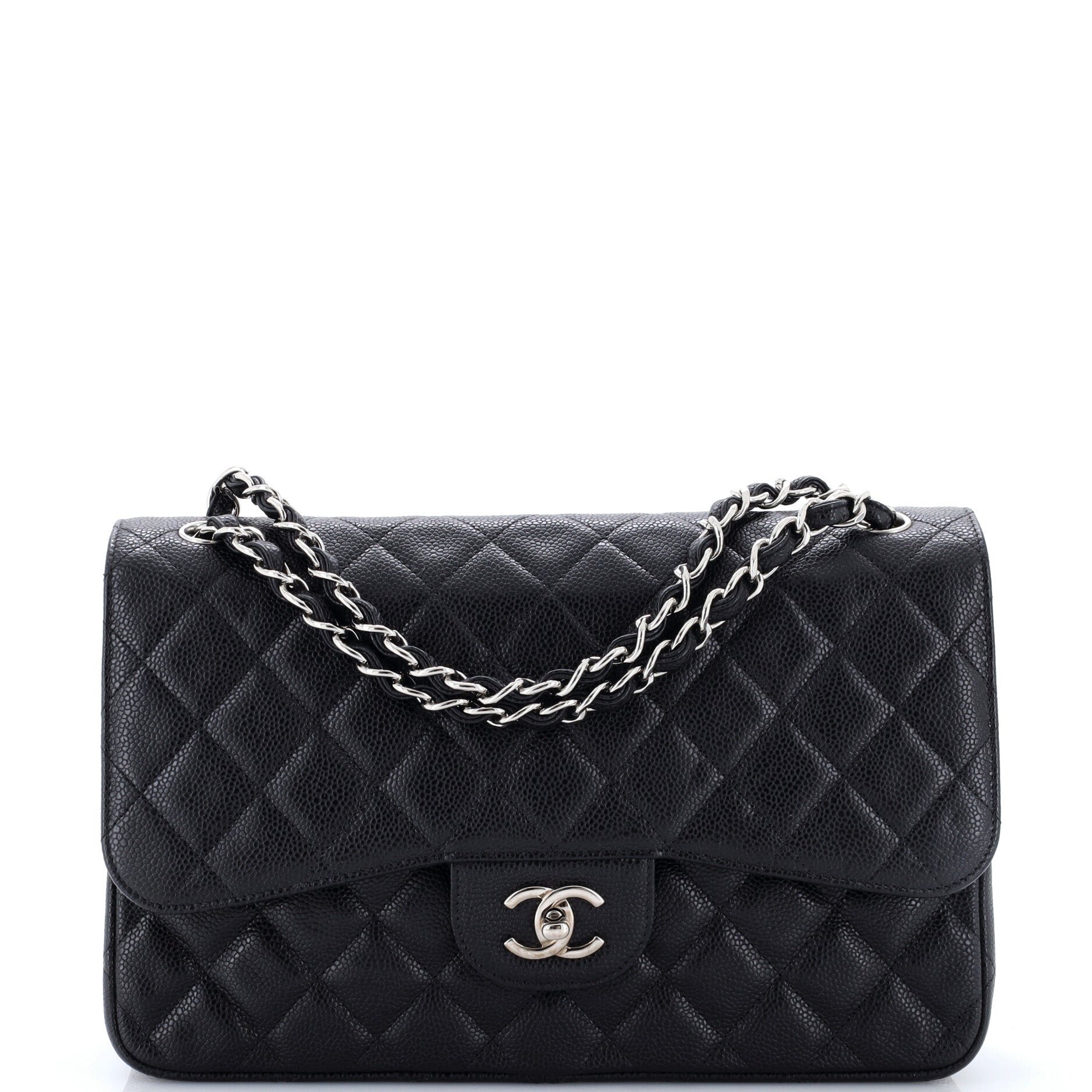 Vintage Classic Double Flap Bag Quilted Caviar Jumbo