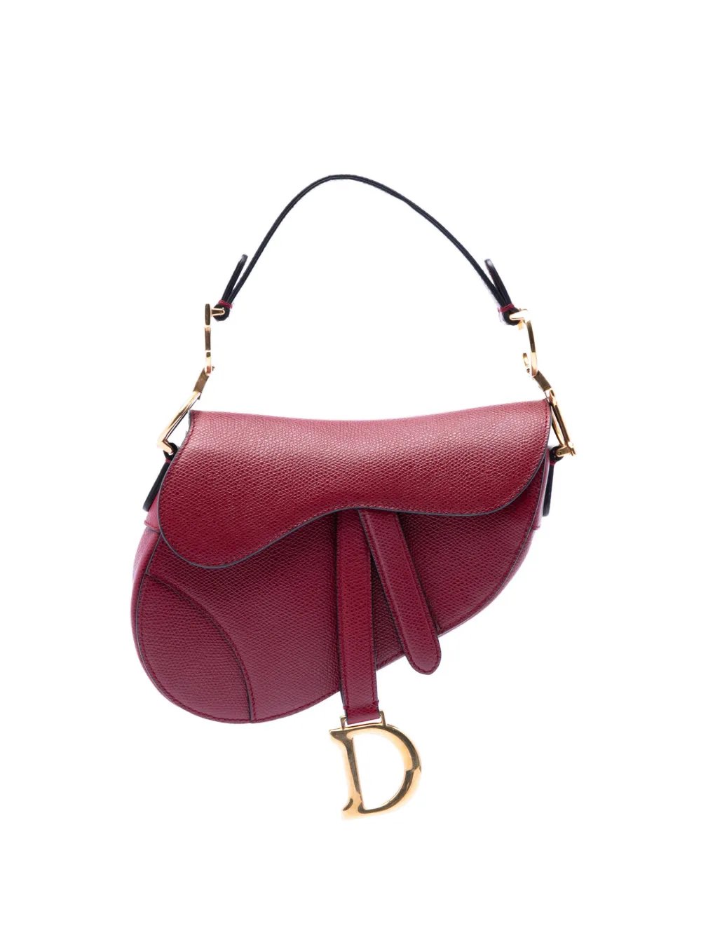 2018 Mini Grained Calfskin Saddle Bag satchel