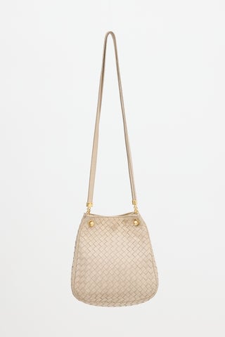 Leather Intrecciato Bucket Bag