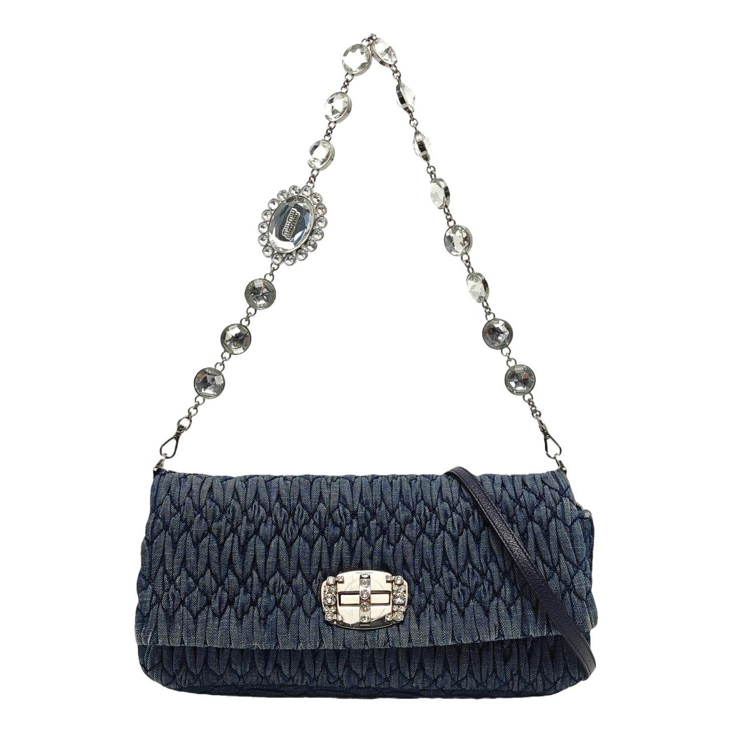 Miu Crystal cloth handbag