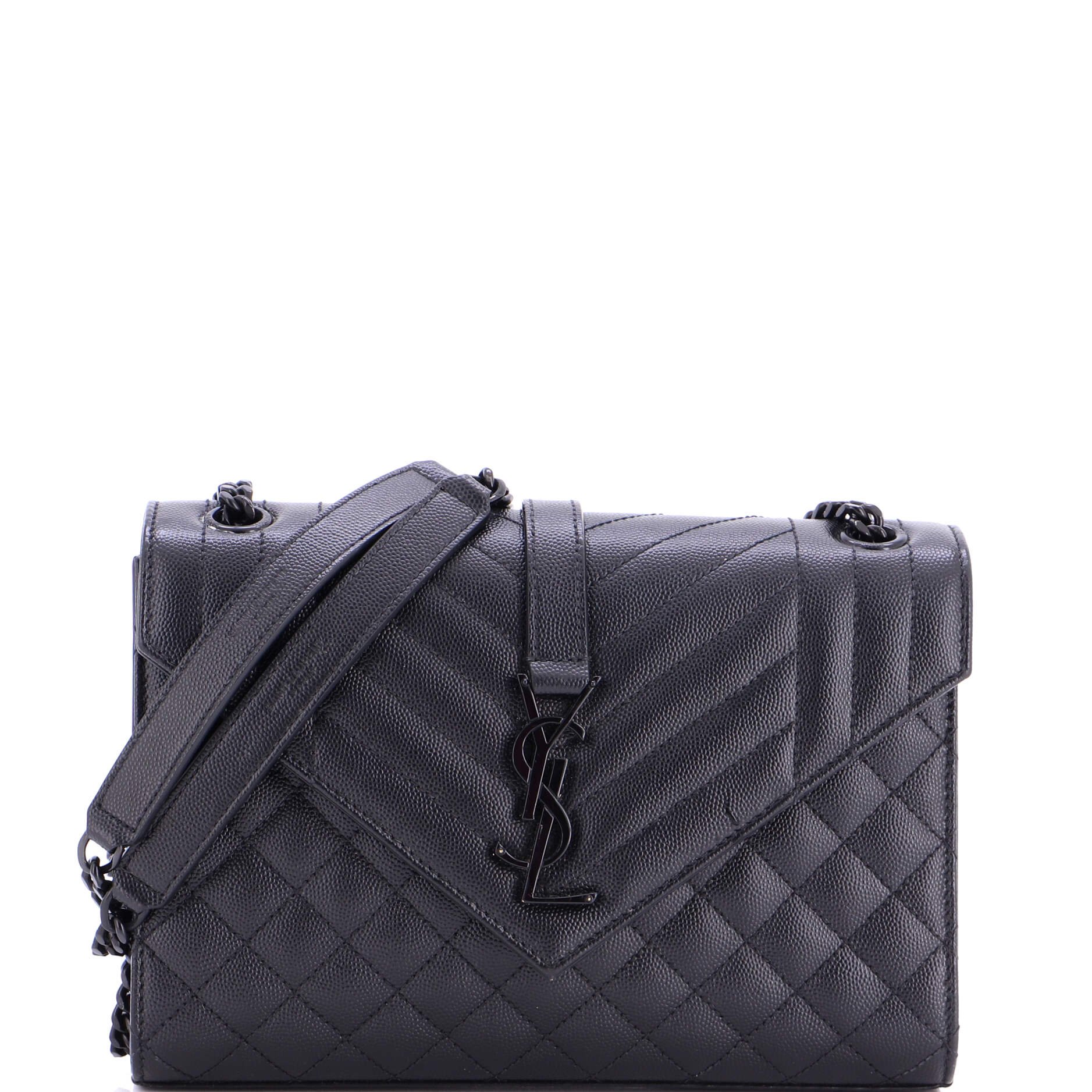 Classic Monogram Envelope Satchel Mixed Matelasse Leather Medium