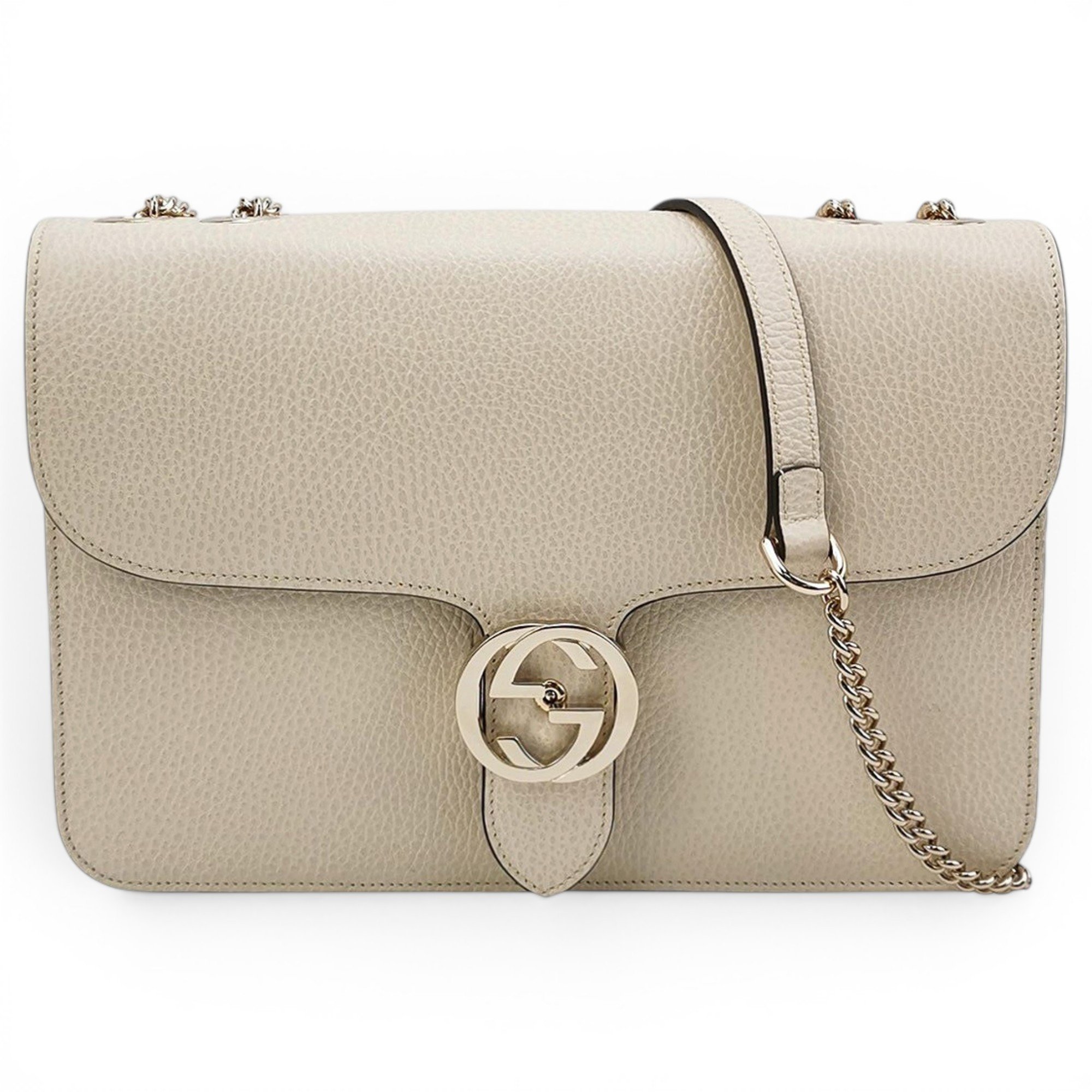 Interlocking leather handbag