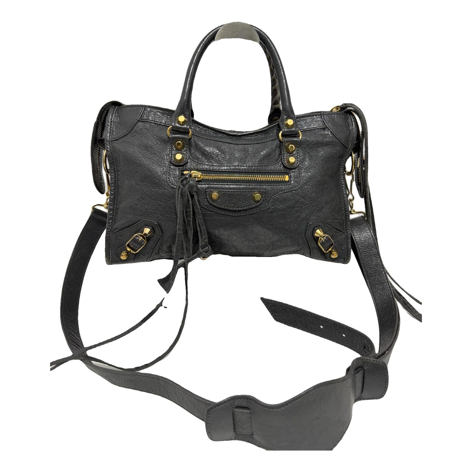City leather handbag
