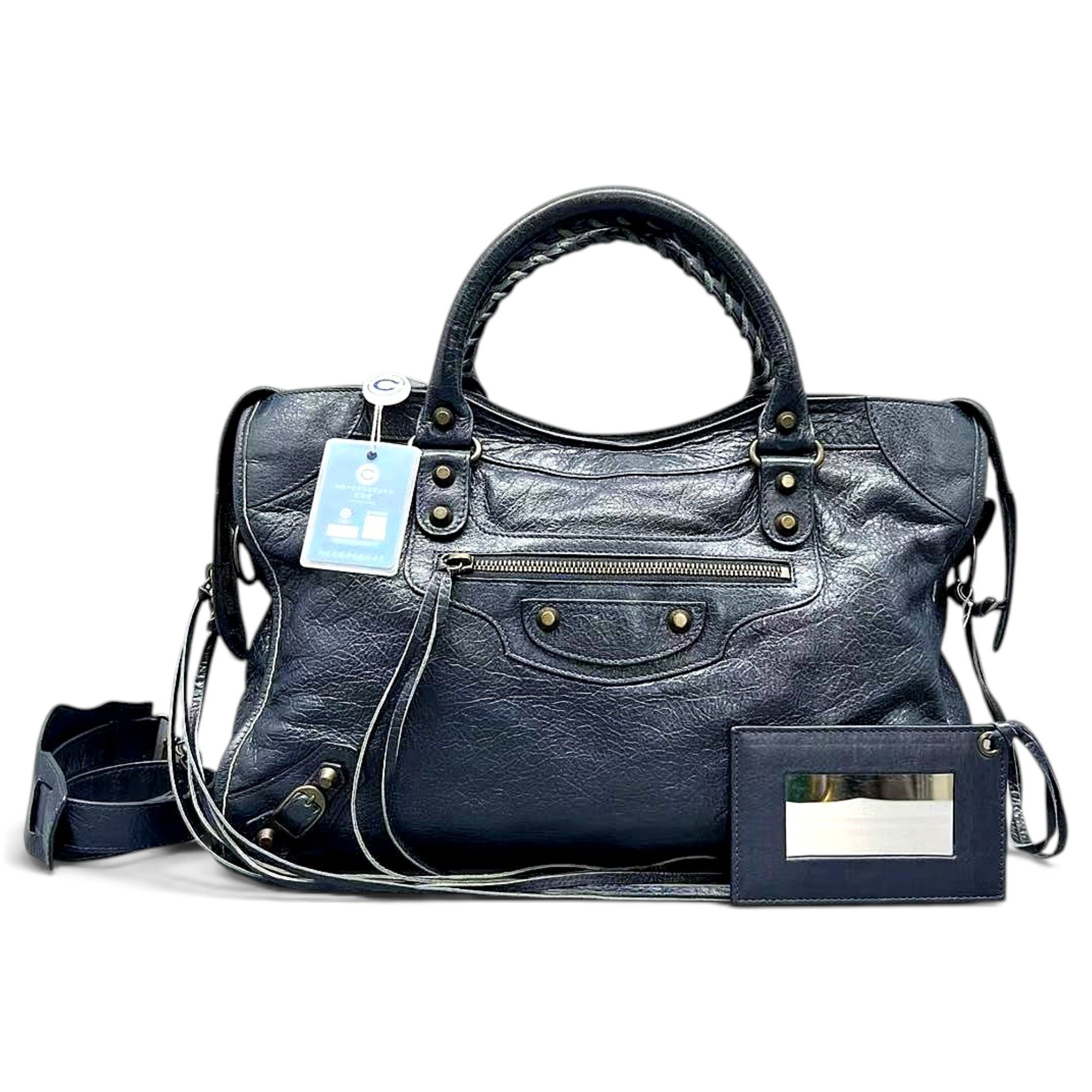 City leather handbag