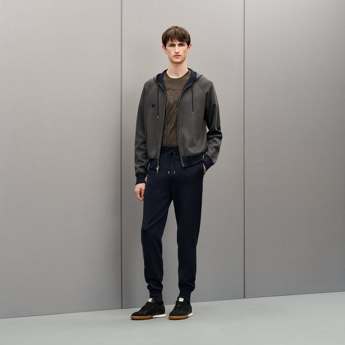 Bleu Nuit "H Golf" Reversible Zipped Jacket