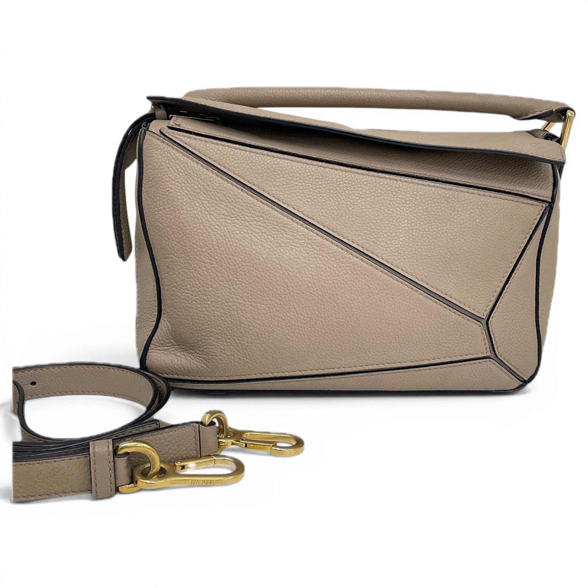 Puzzle leather handbag