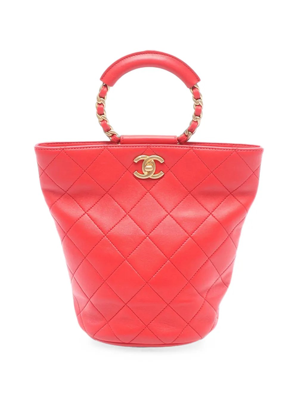 2019 Lambskin Loop Handle Bucket backpack