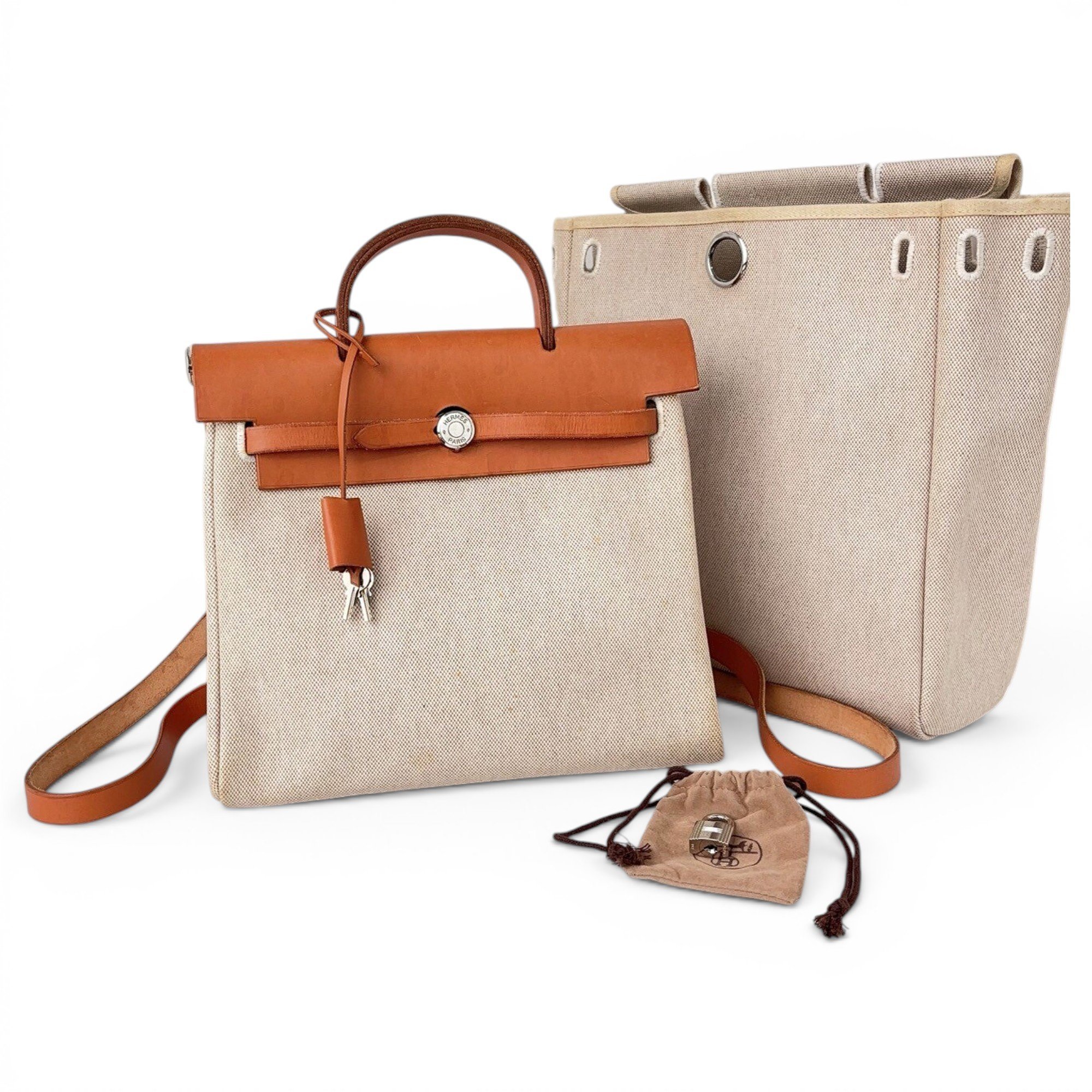 Hermes Herbag Handbag Gold