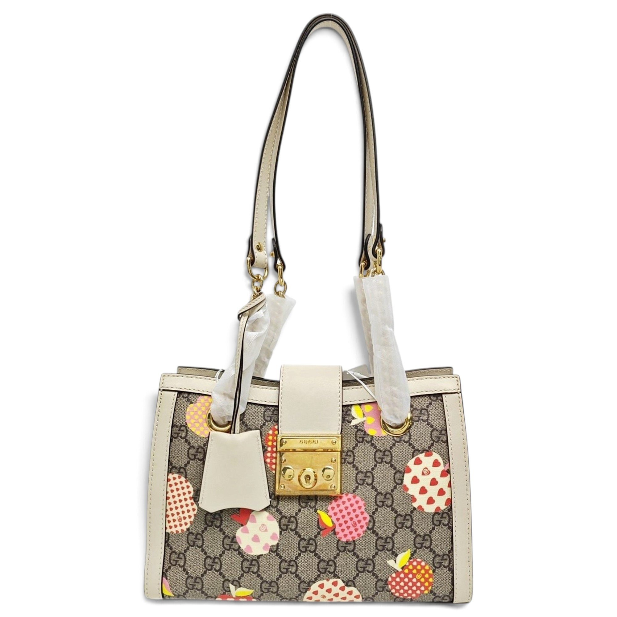 Padlock leather handbag