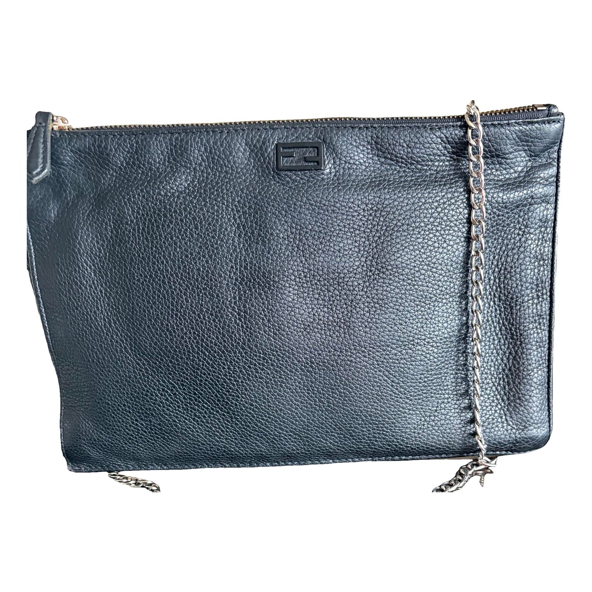 Leather clutch bag