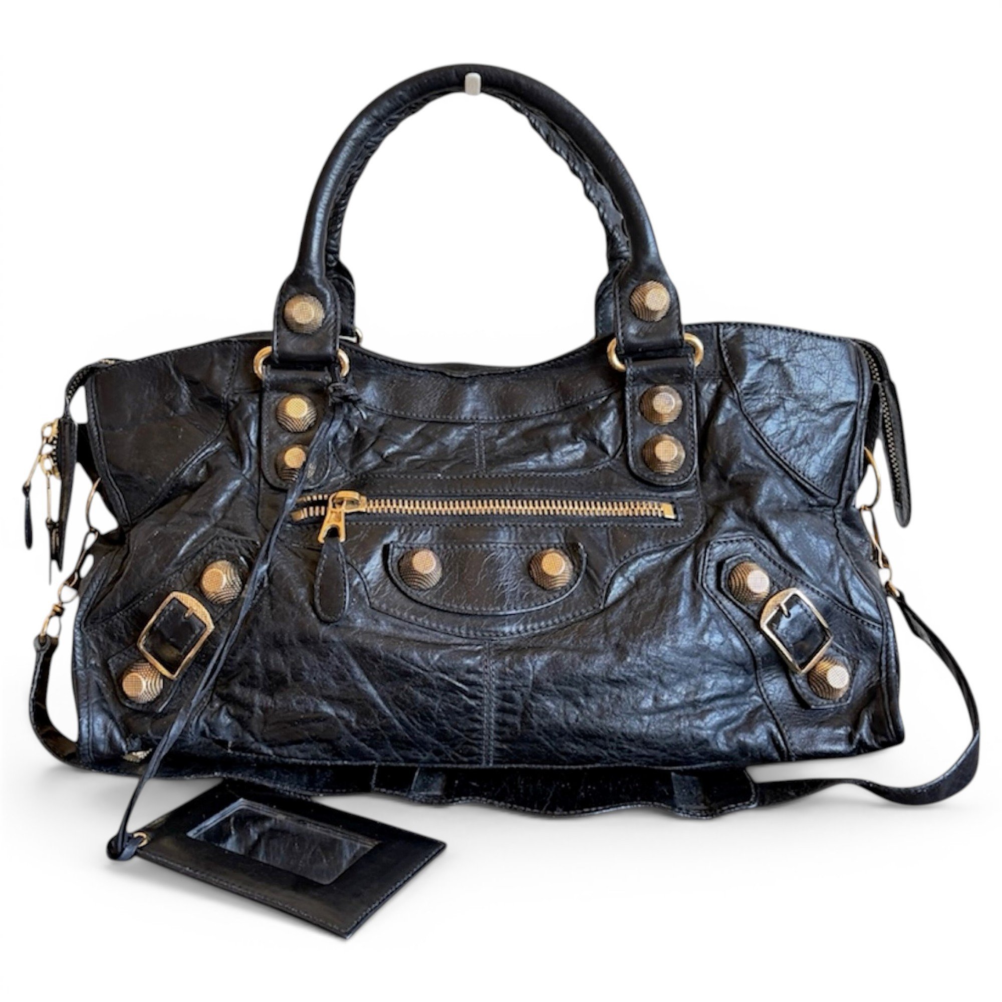 City leather handbag