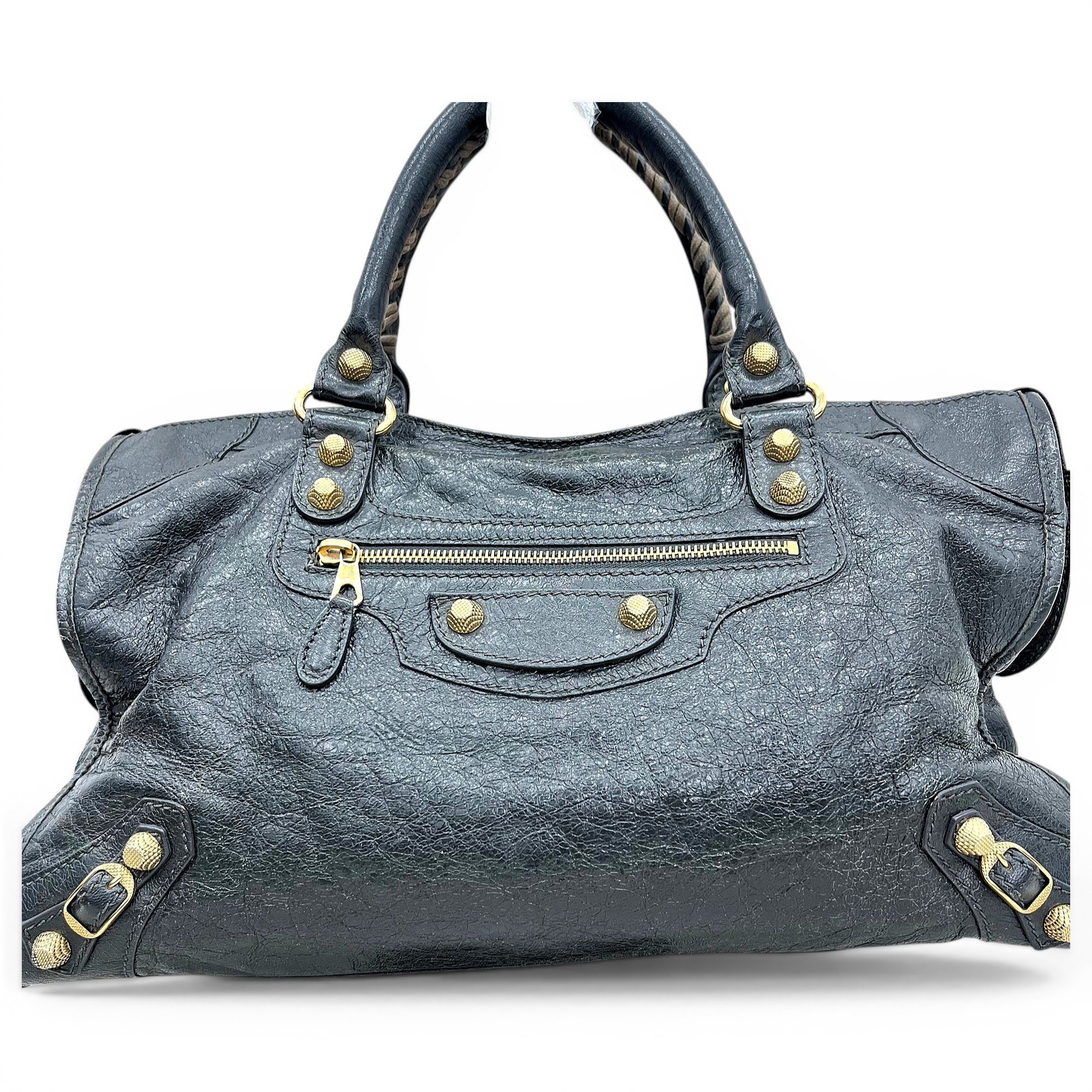 City leather handbag