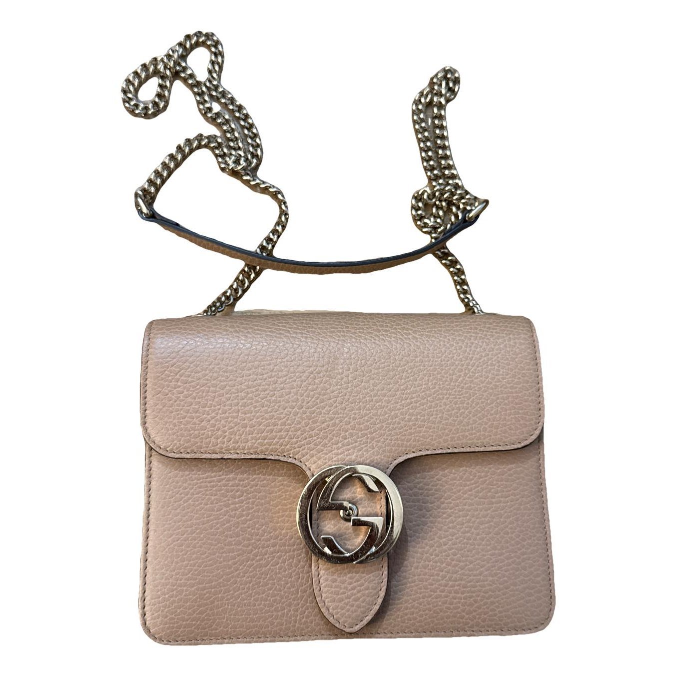 Interlocking leather crossbody bag