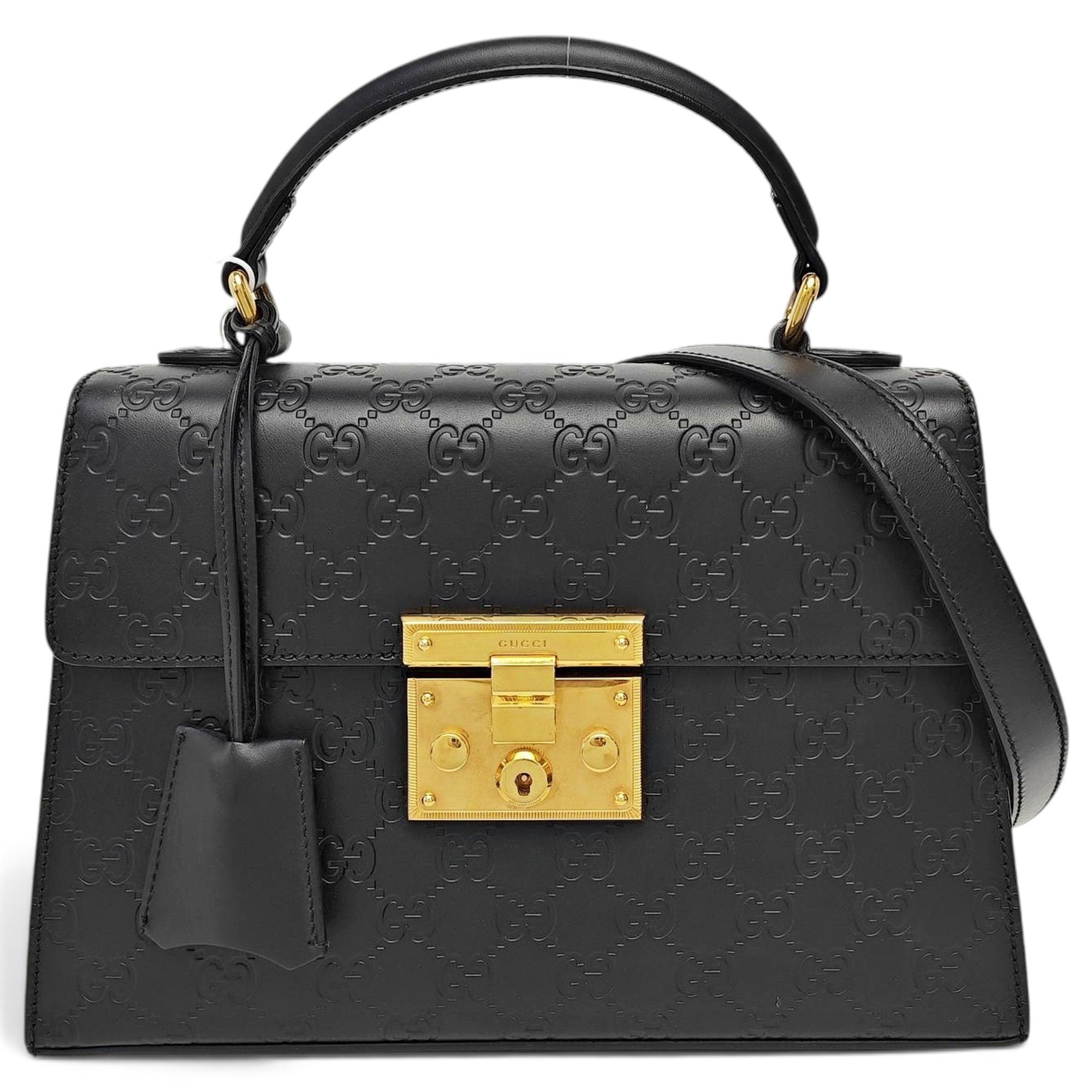 Padlock leather handbag