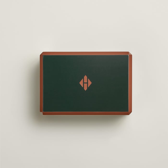 Vert Facettes Lithographie Equestre Bridge Card Box