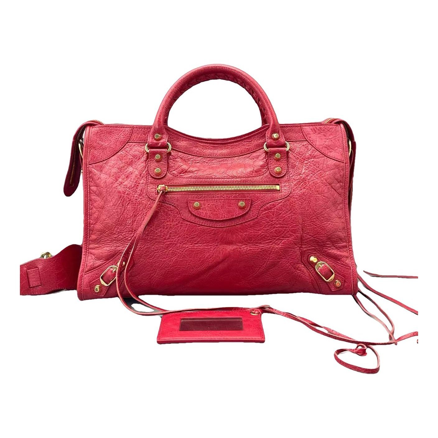 City leather handbag