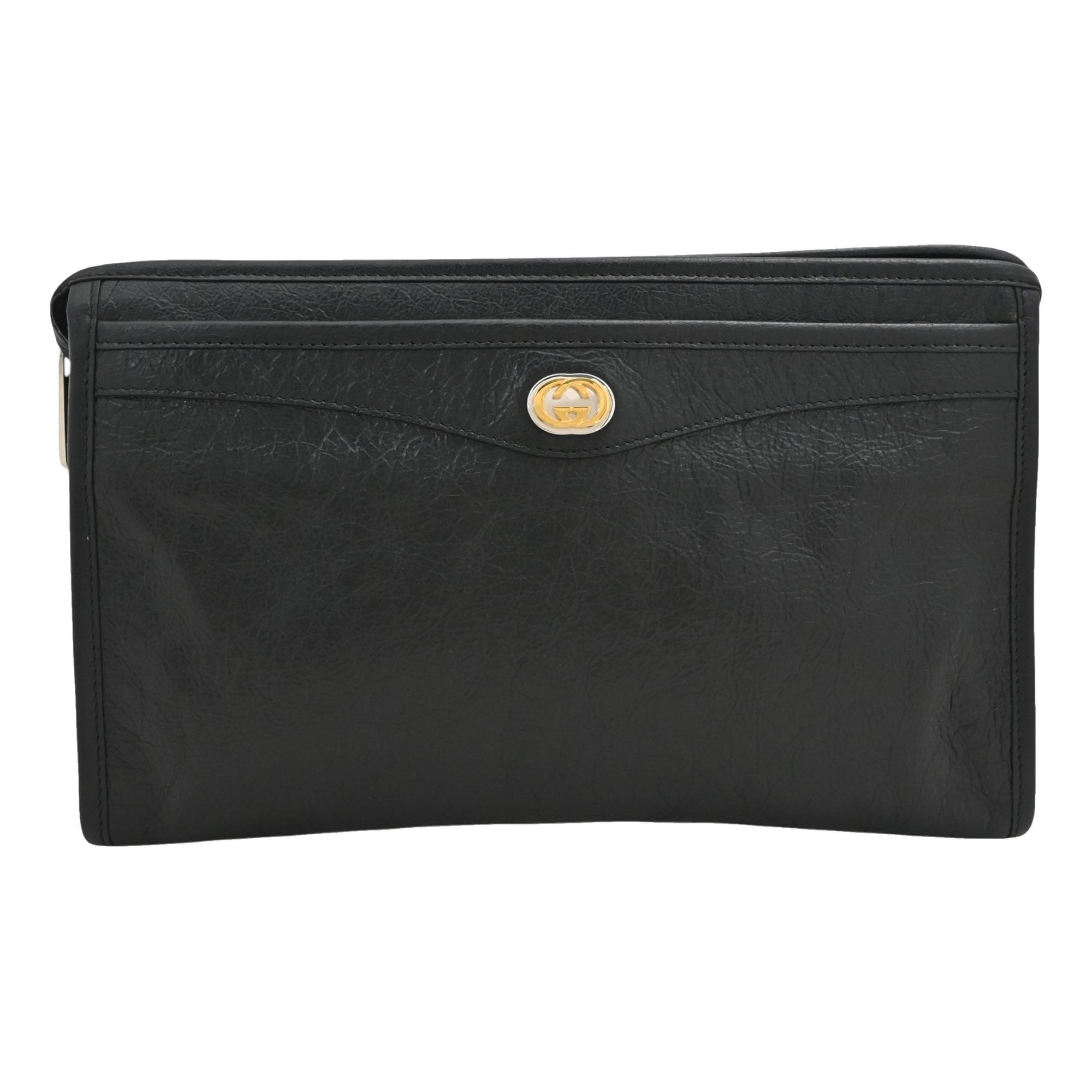 Leather clutch bag