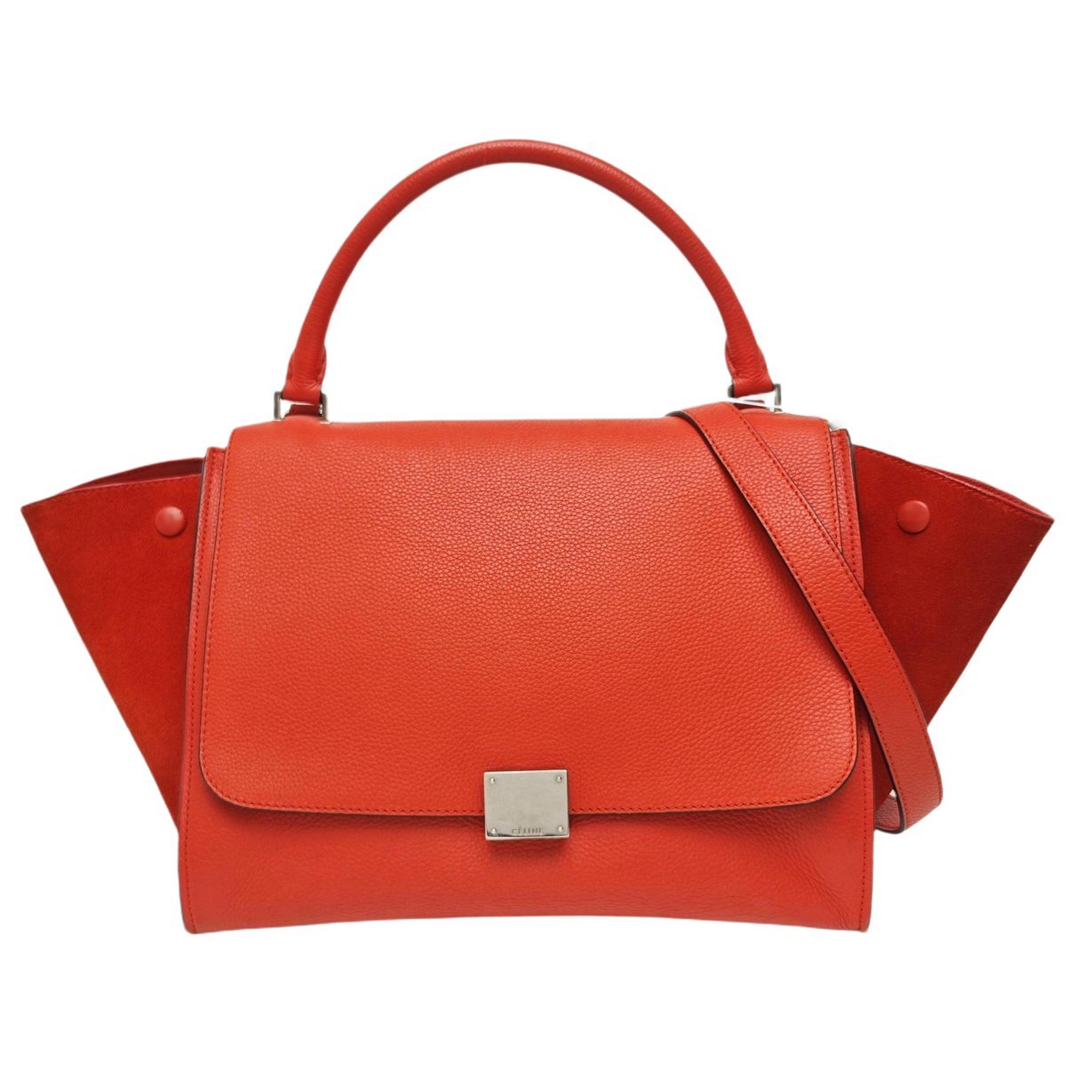 Trapèze leather handbag