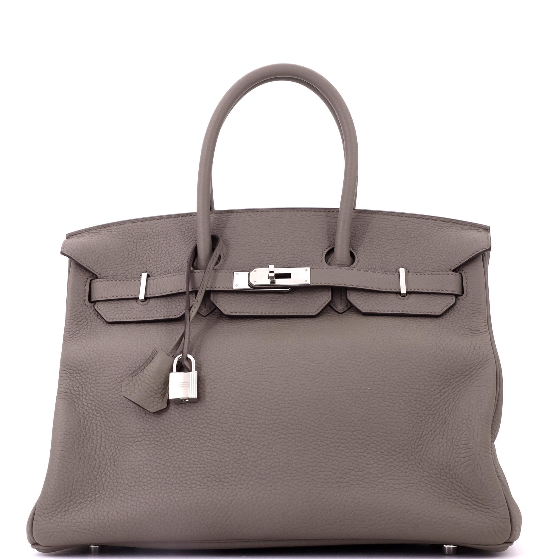 Birkin Handbag Etain Clemence with Palladium Hardware 35