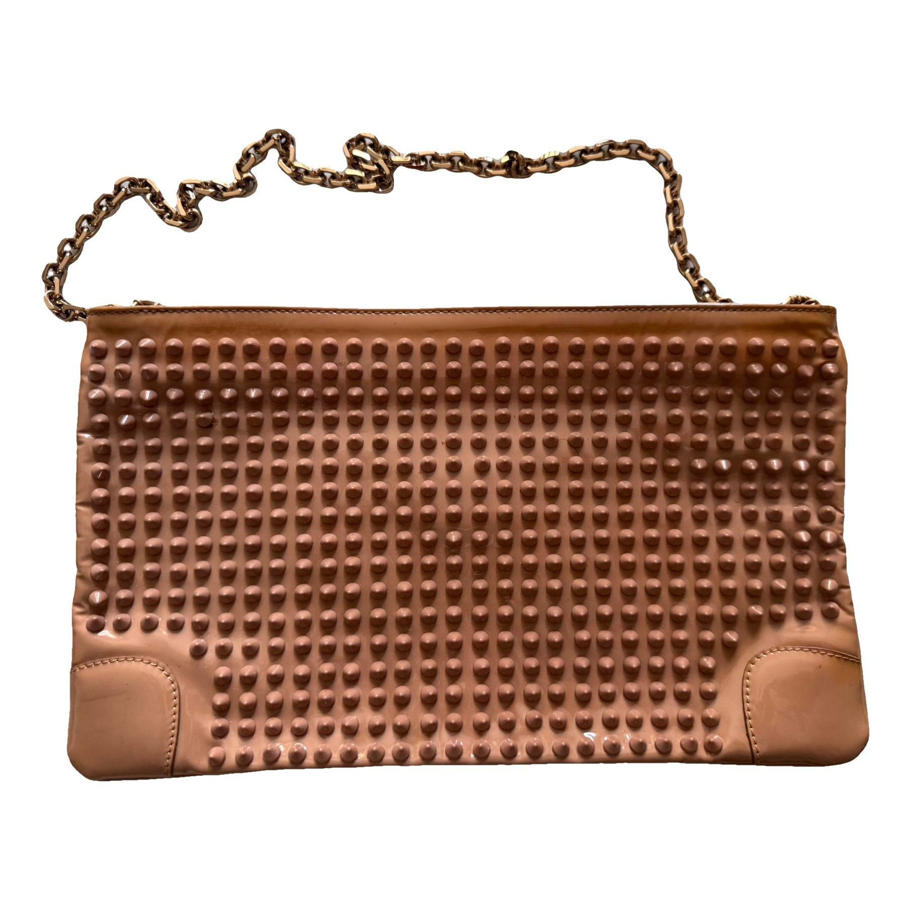 Loubiposh patent leather clutch bag