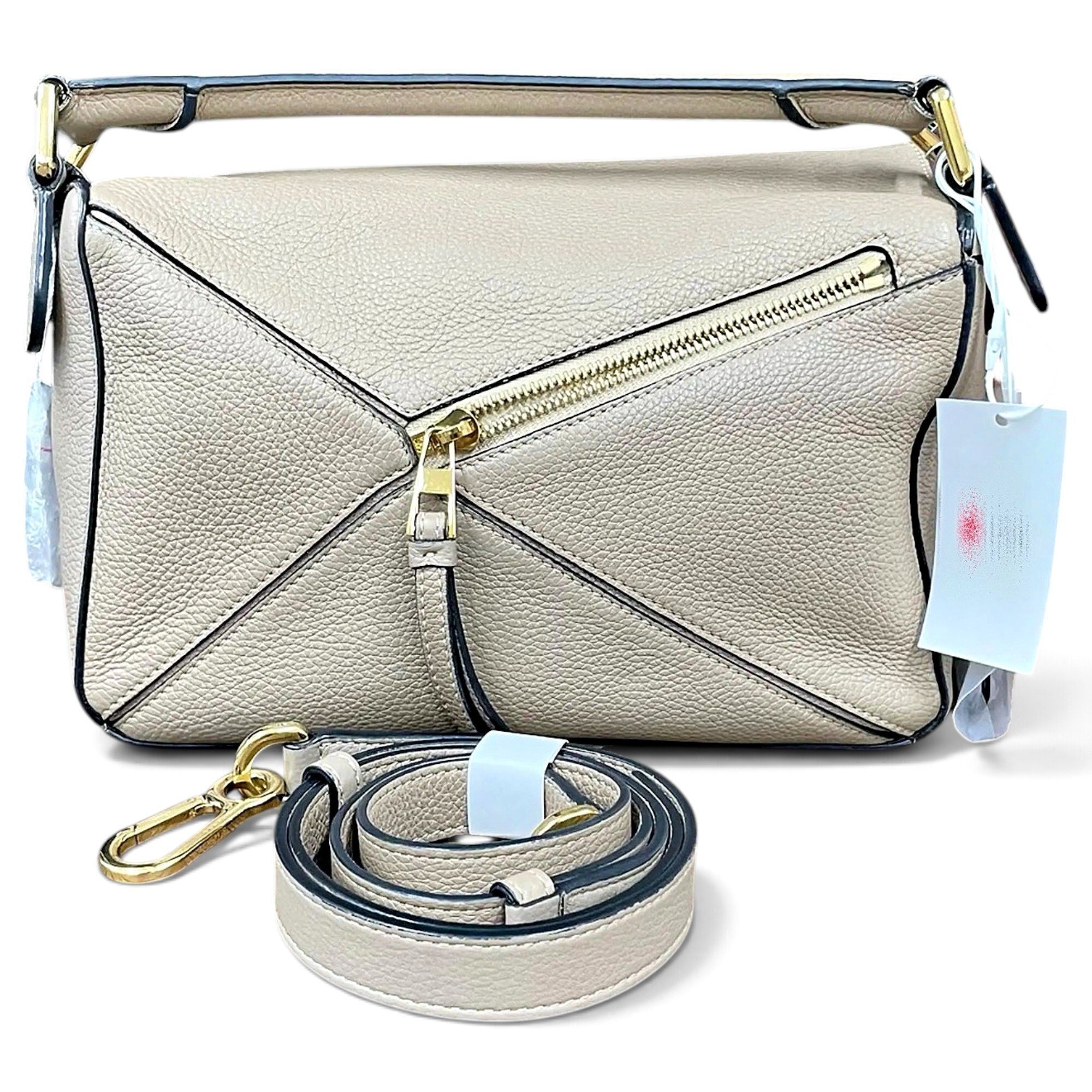 Puzzle leather handbag