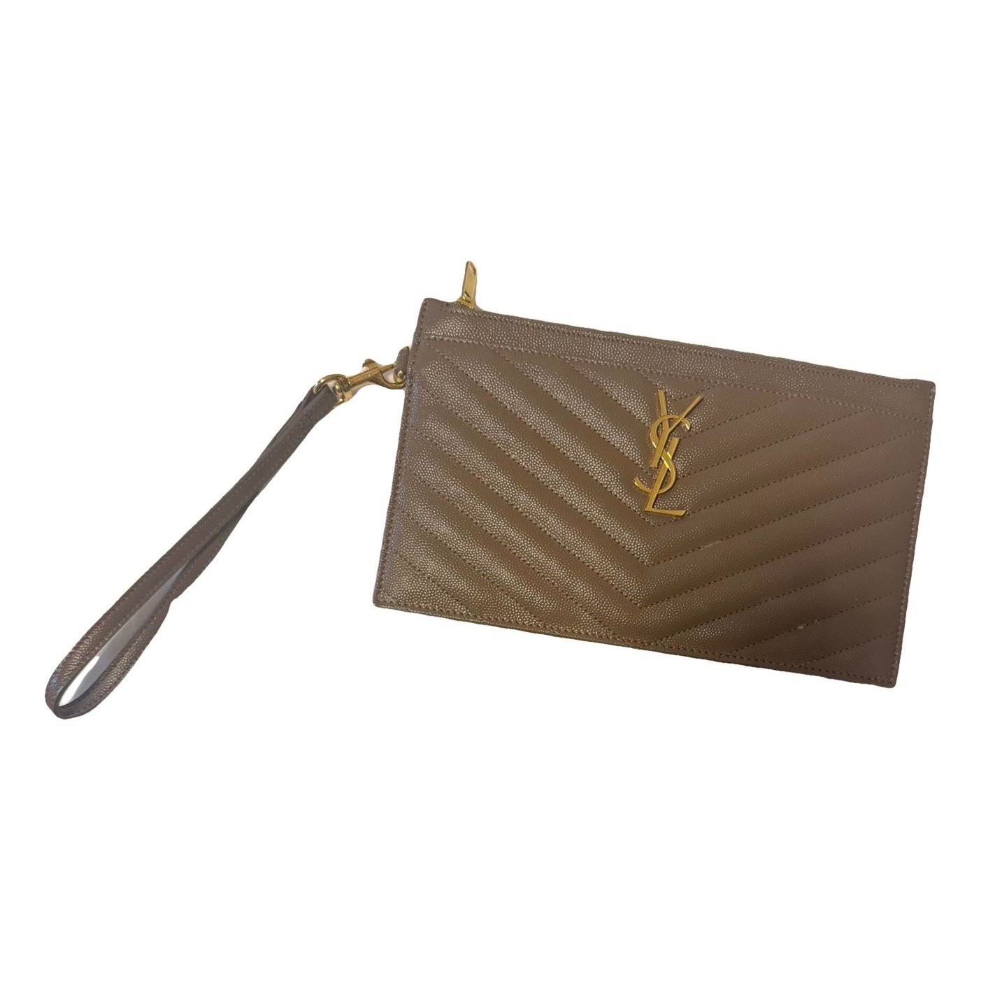Leather clutch bag