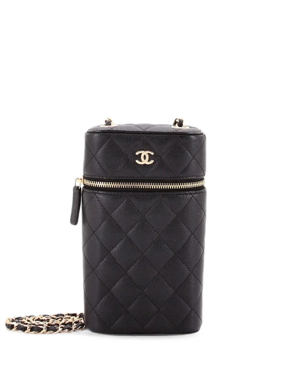 Classic Vanity Phone Holder with Chain Quilted Caviar clutch bag