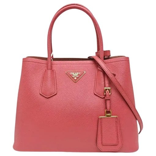Double leather handbag