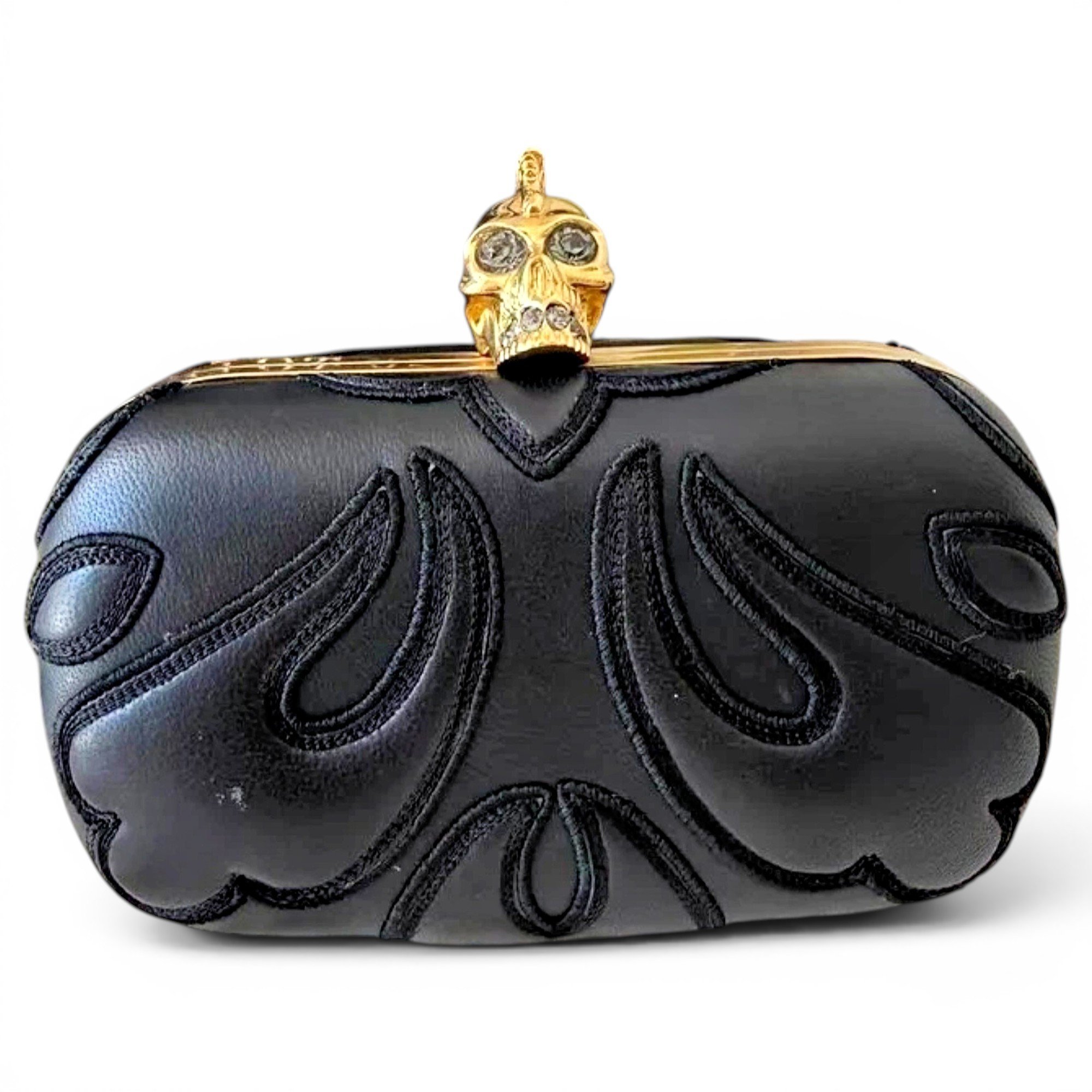 Skull exotic leathers clutch bag