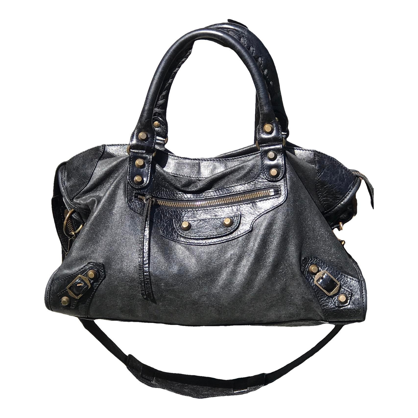 City leather handbag