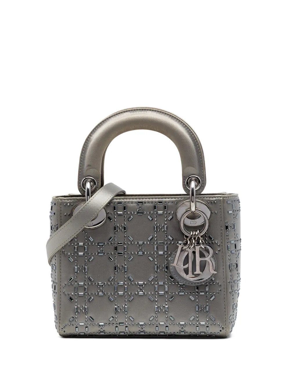 2019 Mini Satin Cannage Crystal Embellished Lady Dior satchel