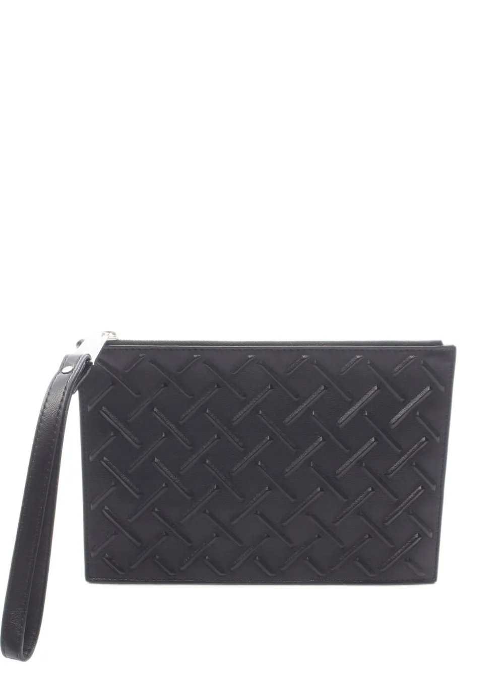 Intrecciato hand-strap clutch bag