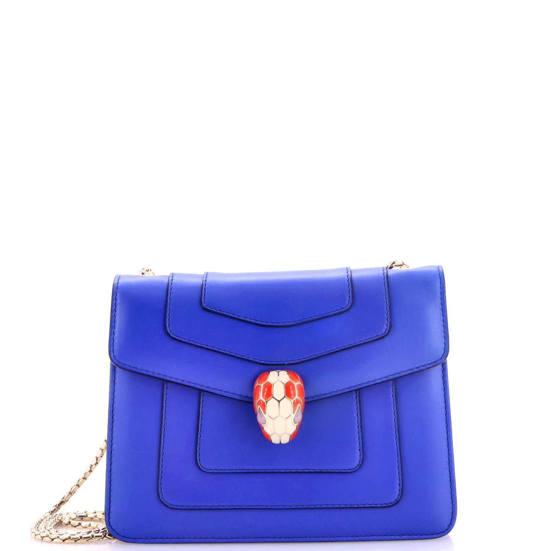 Serpenti Forever Square Shoulder Bag Leather Small