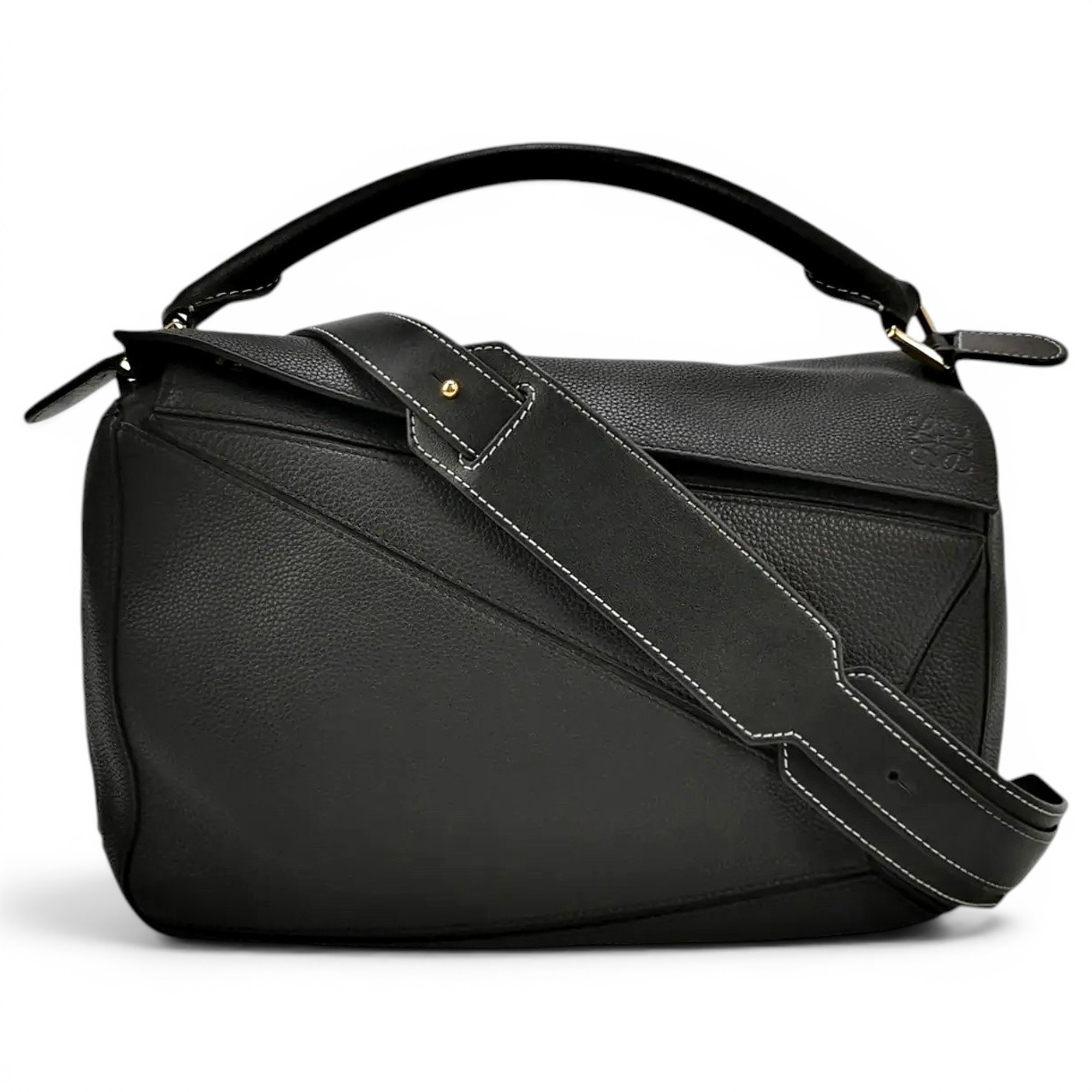 Puzzle leather handbag