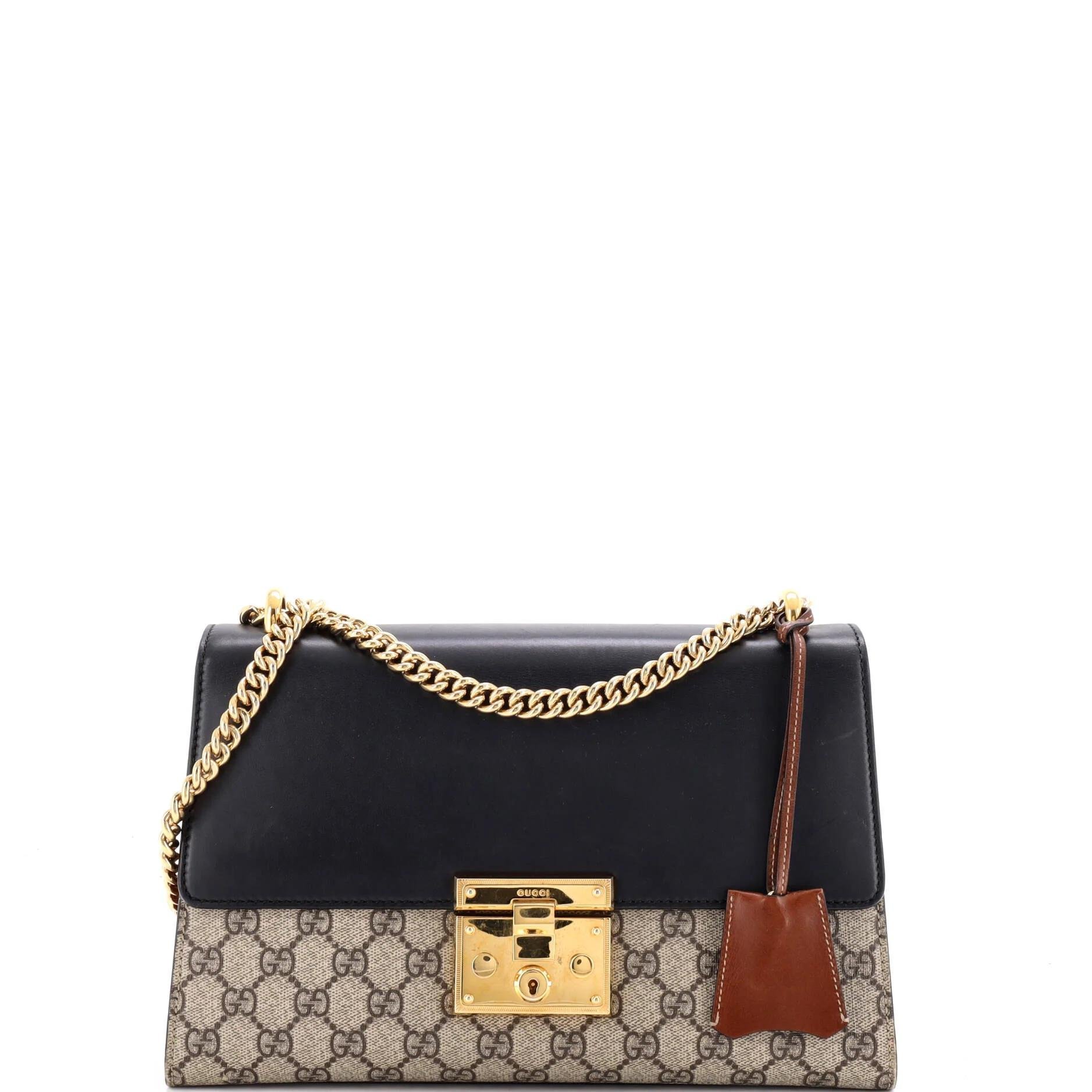 Padlock leather handbag