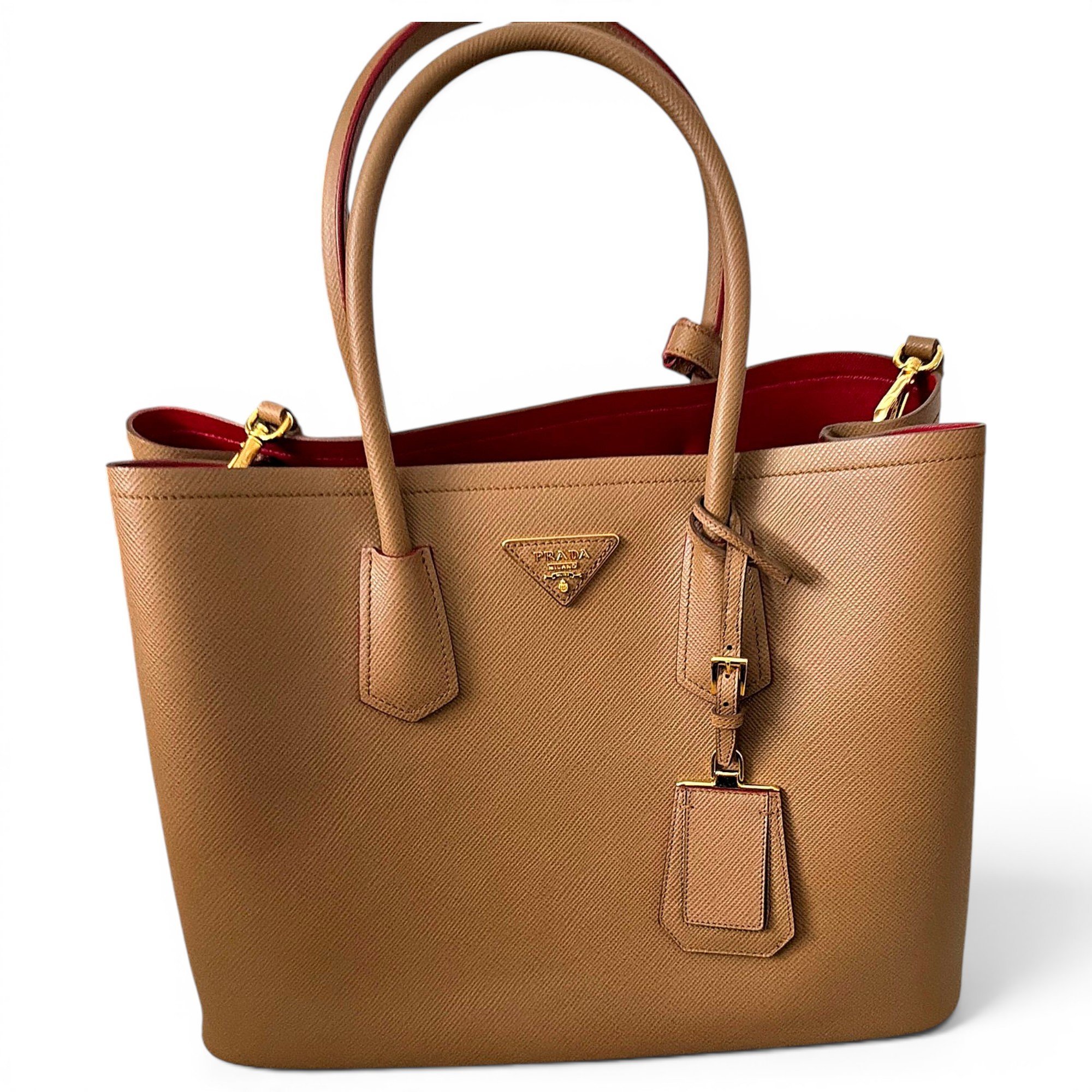 Double leather tote