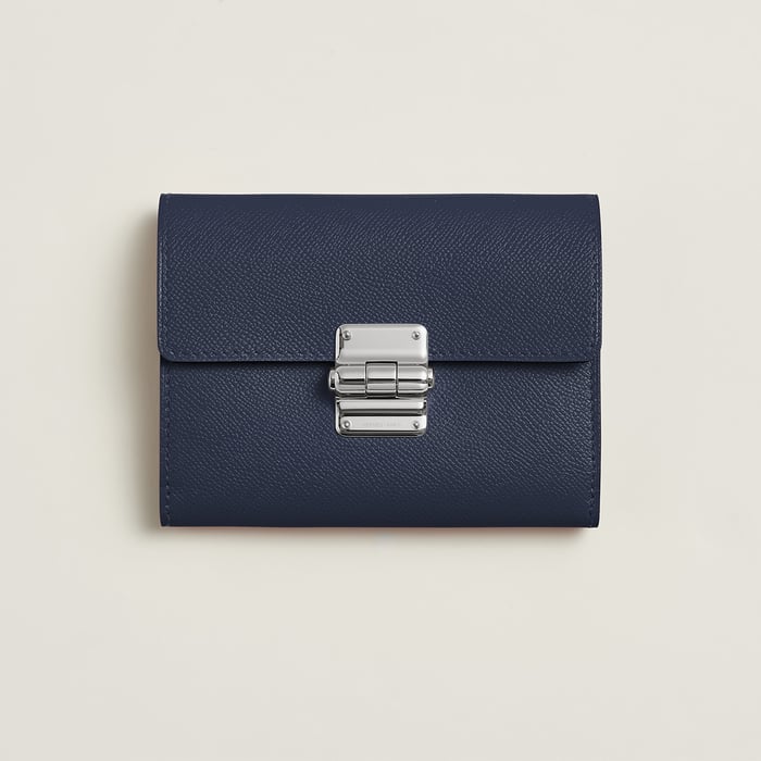 Bleu Nuit Charniere Compact Wallet